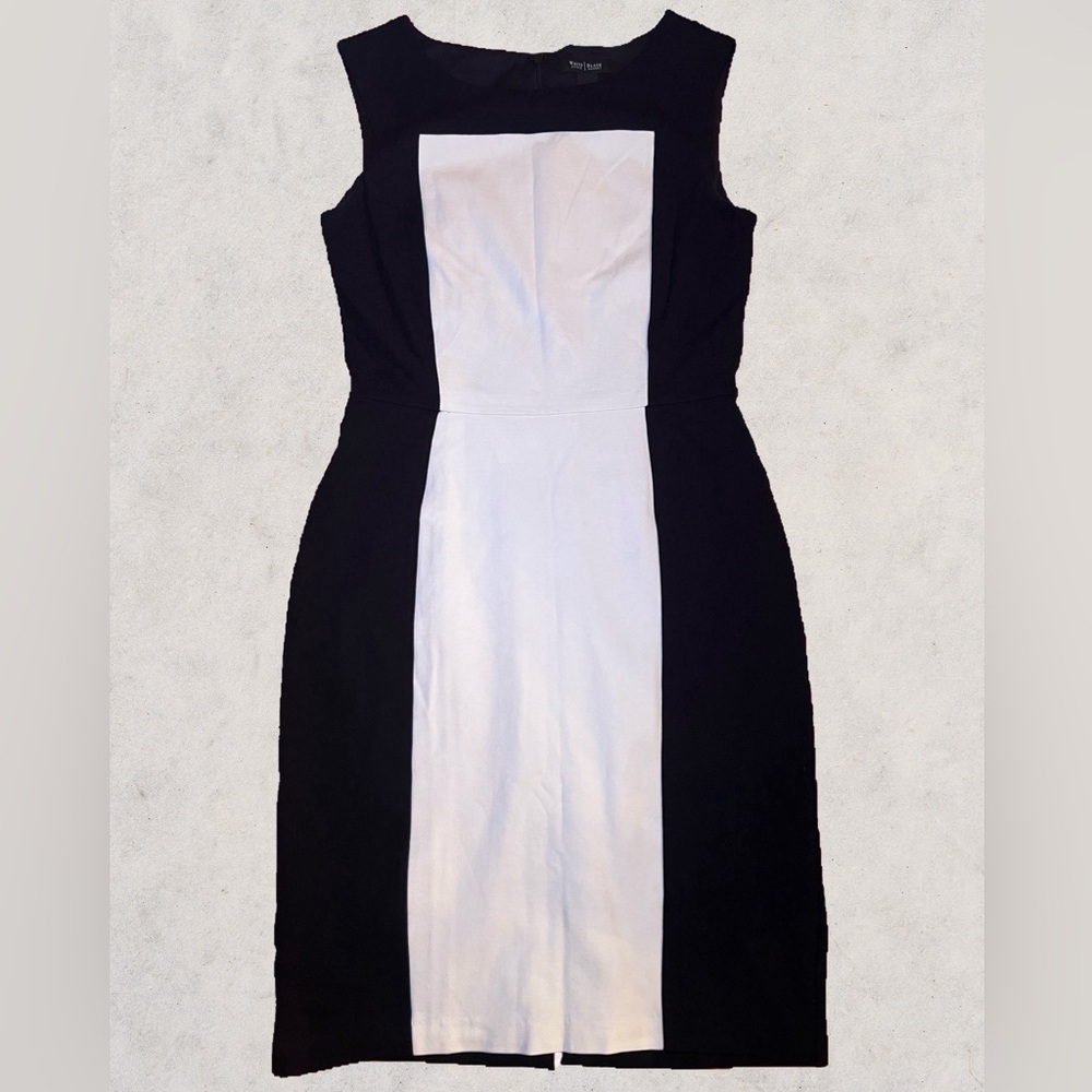 White House Black Market Color Block Black and White Women’s Dress - Size 6